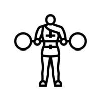 circus strongman carnival vintage show line icon vector illustration