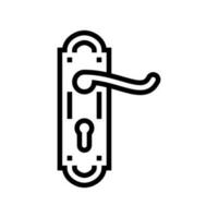 lock door hardware furniture fitting line icon vector illustration