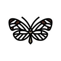 glasswing butterfly spring color icon vector illustration