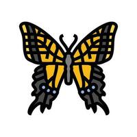 two tailed swallowtail insect color icon vector illustration