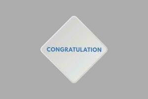 Congratulation text Button. Congratulation Sign Icon Label Sticker Web Buttons vector