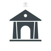 bank building icon symbol template for graphic and web design collection logo vector illustration