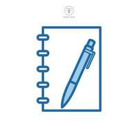 pen and paper icon symbol template for graphic and web design collection logo vector illustration