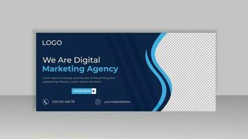 Digital marketing agency social media cover template, web banner template, corporate banner, header, webinar banner design vector