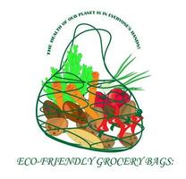 eco bolso embalaje ecología ,eco paquete, moderno plano vector concepto ilustración de un papel bolso ecológico estilo de vida.