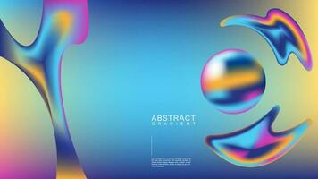 Abstract 3d ball and liquids with colorful gradient great for background, printing, digital media vector