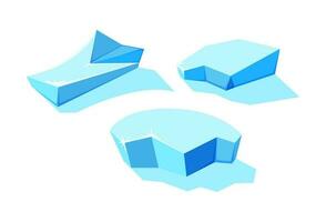 iceberg bloques congelado bloques para invierno paisajes icebergs para juego diseño. vector ilustración