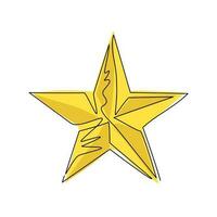 plantilla de logotipo de icono de estrella favorita de dibujo continuo de una línea para muchos propósitos. icono de revisión de calificación de estrellas para sitio web, aplicaciones móviles, banner, póster. ilustración gráfica de vector de diseño de dibujo de una sola línea