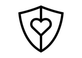 Heart shield icon design template isolated illustration vector