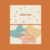 flat cute colorful design vector thank you card