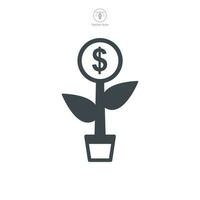 dinero árbol icono símbolo modelo para gráfico y web diseño colección logo vector ilustración