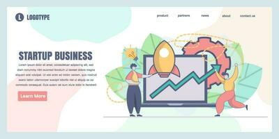 Landing page design templates for startup business concept illustration, perfect for web design, banner, mobile app, landing page, Flat Vector illustration