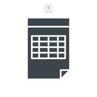 spreadsheet icon symbol template for graphic and web design collection logo vector illustration