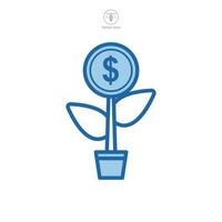 dinero árbol icono símbolo modelo para gráfico y web diseño colección logo vector ilustración