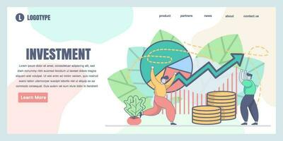 Landing page design templates for Business investment concept illustration, perfect for web design, banner, mobile app, landing page, Flat Vector illustration