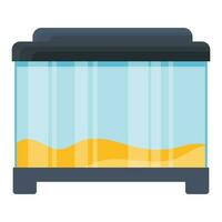 An empty rectangular aquarium. Vector illustration.