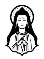 Vector icon of Guanyin bodhisattva Asian deity