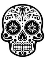 Hispanic heritage sugar skull marigold Festive dia de los muertos vector icon