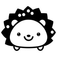 Cute cartoon hedgehog vector icon