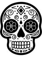 Hispanic heritage sugar skull marigold Festive dia de los muertos vector icon