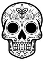 Hispanic heritage sugar skull marigold Festive dia de los muertos vector icon