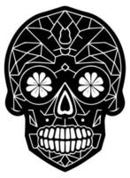 Hispanic heritage sugar skull marigold Festive dia de los muertos vector icon