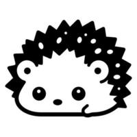 Cute cartoon hedgehog vector icon