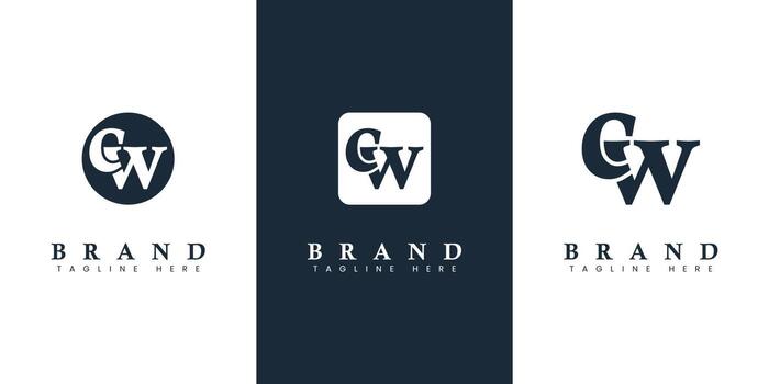 Modern and simple Lowercase CW Letter Logo, suitable for any business with CW or WC initials. vector