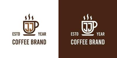 letra jj café logo, adecuado para ninguna negocio relacionado a café, té, o otro con jj iniciales. vector