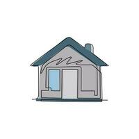 logotipo de casa de dibujo de una sola línea como icono para cualquier negocio, especialmente para negocios de casa, bienes raíces, arquitectura, construcción, hipoteca, alquiler. vector gráfico de diseño de dibujo de línea continua moderna