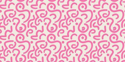 Scribble squiggle lines seamless pattern vector illustration