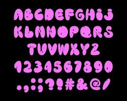 rosado burbuja alfabeto pintada fuente vector ilustración