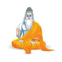 Hand drawn character of guru purnima vector