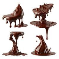 conjunto de 3d chocolate chapoteo con chocolate bar vector