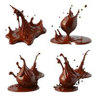 conjunto de 3d chocolate chapoteo con chocolate bar vector