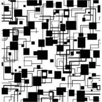 monochrome abstract seamless pattern with black square shapes on a white, in the style of minimalist images, abstract geometric shapes vector