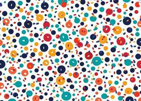 the seamless pattern of colorful sprinkles on white background, in the style of minimalist backgrounds, bold colors, marks, candycore, captivating, rounded, layered textures, shapes, playful figures vector