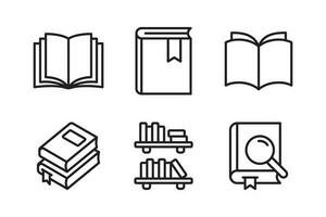 Books icon set. Vector graphic illustration.