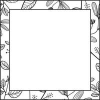 floral square frame vector