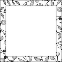 floral square frame vector