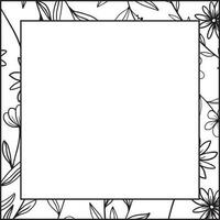 floral square frame vector