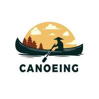 Canoeing Vintage Retro Design. Vector graphic print for t shirt and other uses.