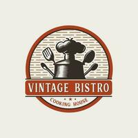 Vintage Bistro Vintage Badge Logo Design. vector