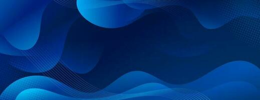 Abstract Gradient dark blue liquid Wave Background vector