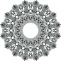 ilustración de vector de mandala blanco y negro