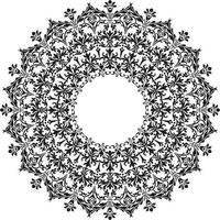 Black and white mandala vector illustration