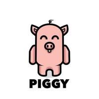 Pig cute logo vector