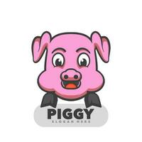 Pig head funny logo vector