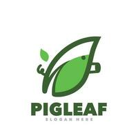 Pig leaf logo vector