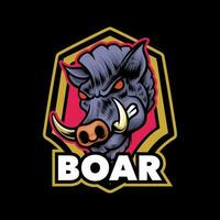 Pig boar emblem logo vector